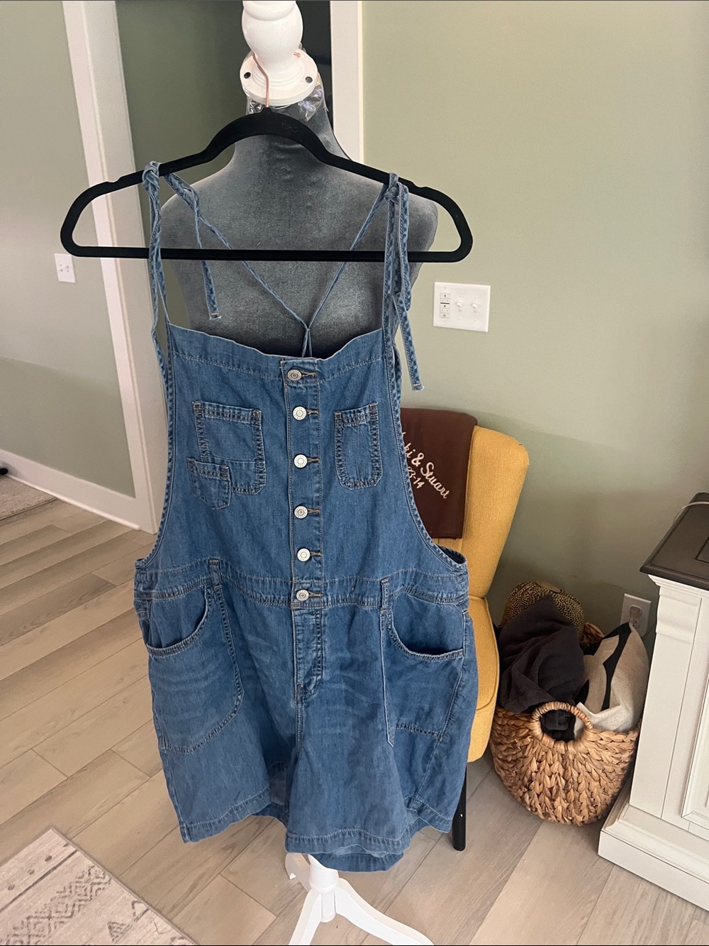 torrid Blue Denim Overall Shorts